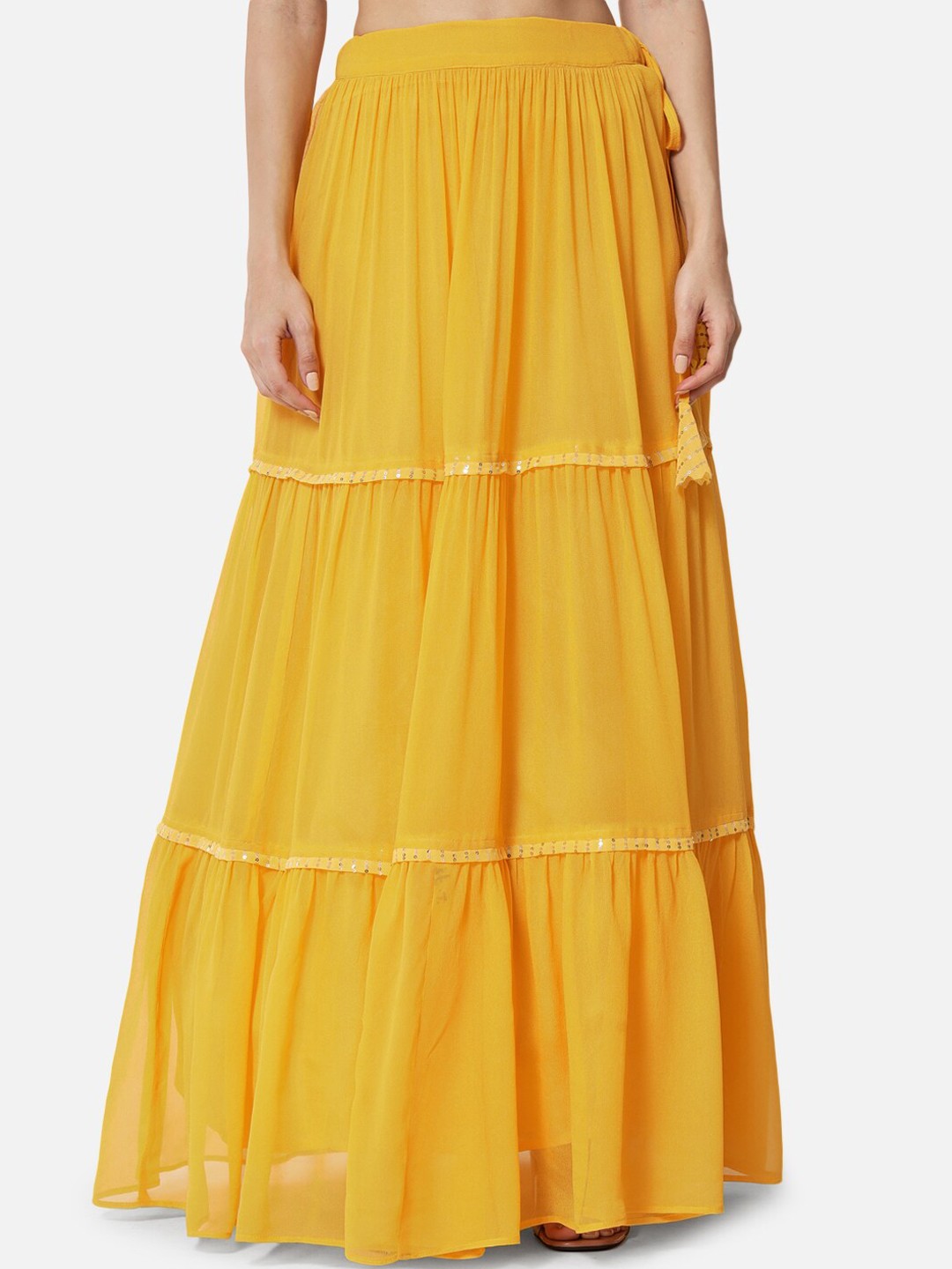 

studio rasa Women Yellow Solid Flared Skirts