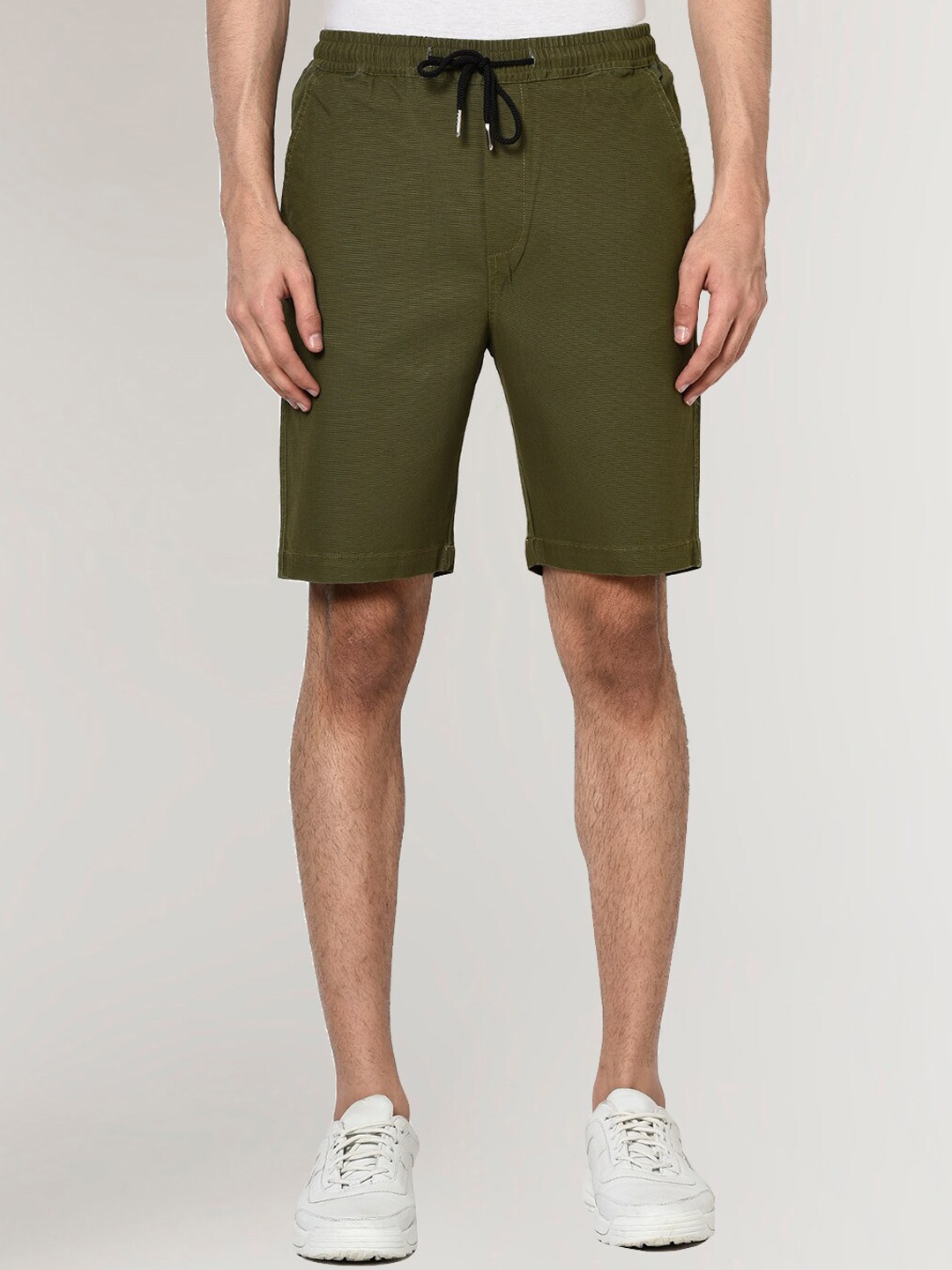 

PEPPYZONE Men Cotton Shorts, Olive