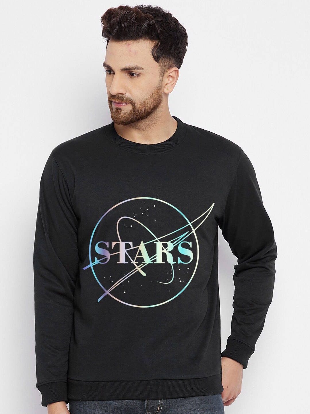 

FRENCH FLEXIOUS Men Black Sweatshirt