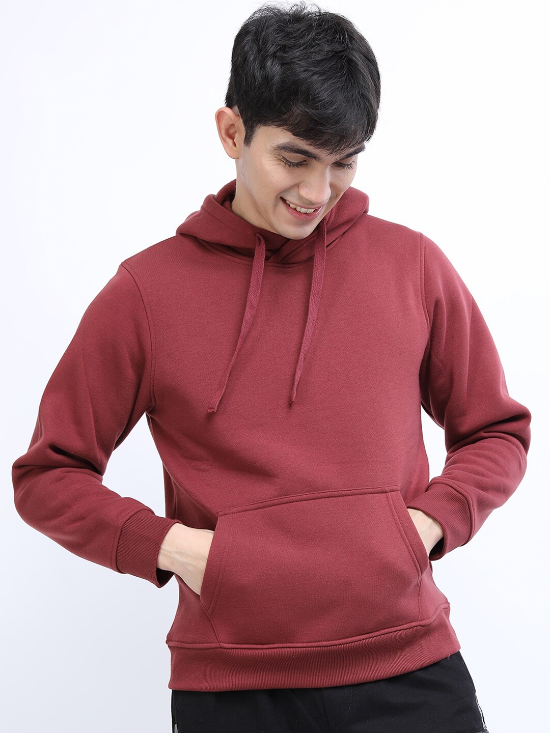 

KETCH Men Burgundy Hooded Sweatshirt