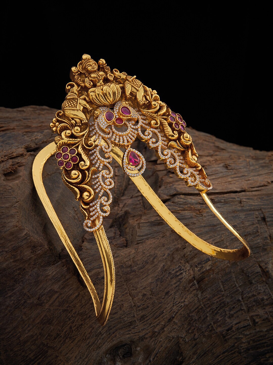 

Kushals Fashion Jewellery 92.5 Women Gold-Toned White Silver Temple Armlet Bracelet