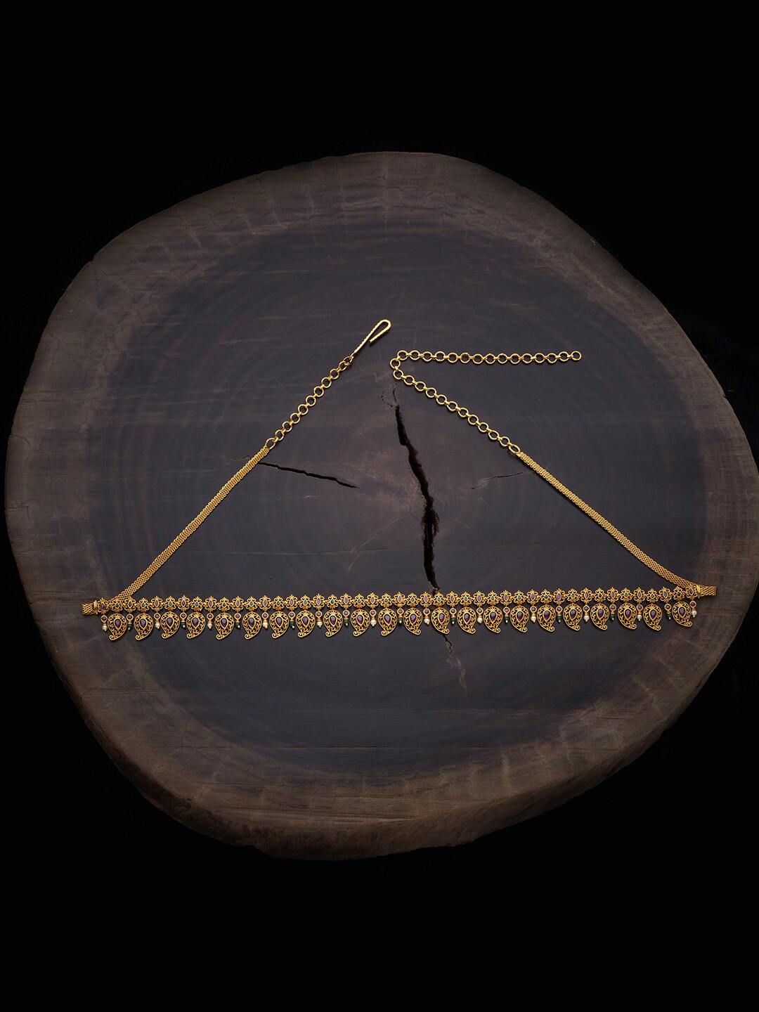 

Kushal's Fashion Jewellery Women Gold-Plated & Pink CZ Studded & Beaded Kamar Bandh