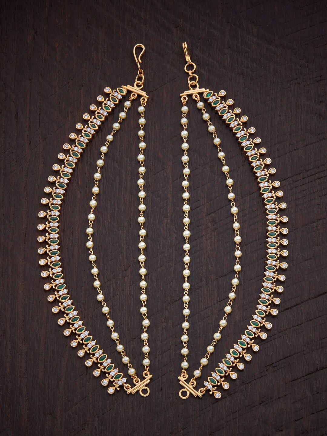 

Kushal's Fashion Jewellery Gold-Plated & Green Matil