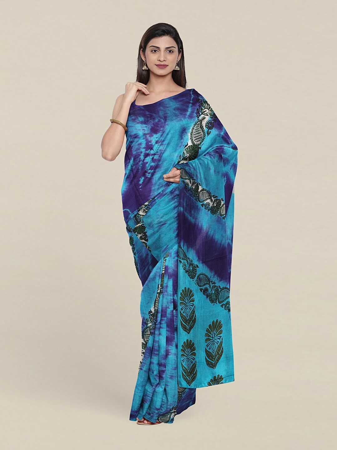 

Pothys Blue & Purple Paisley Saree