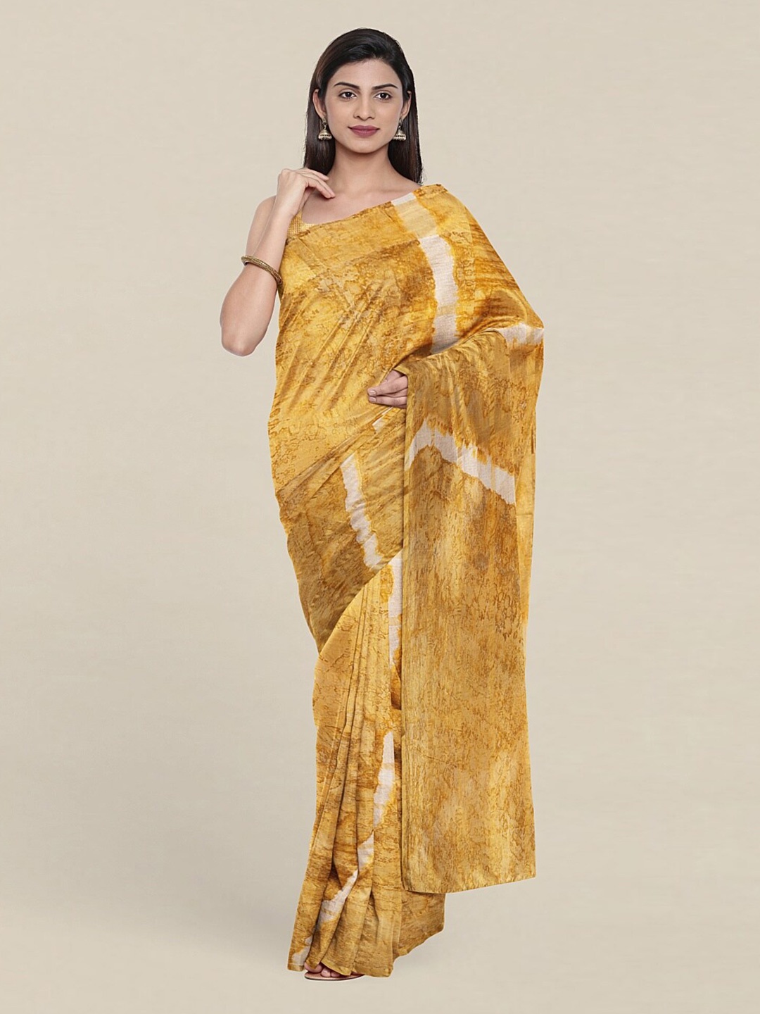 

Pothys Yellow & White Printed Saree