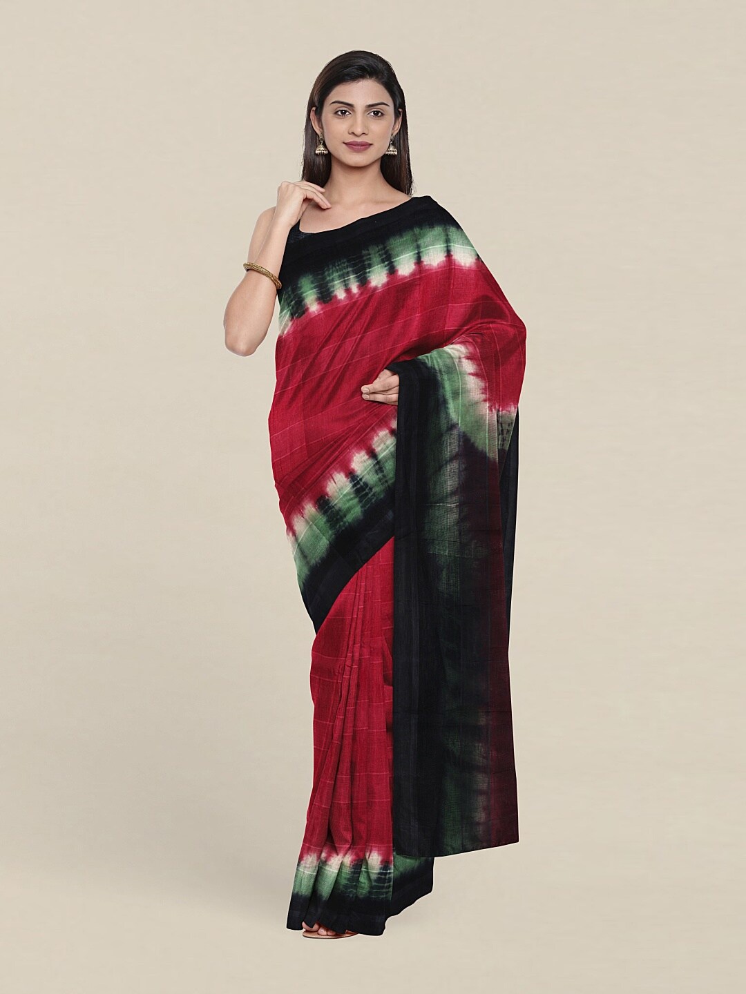 

Pothys Purple & Green Tie and Dye Saree