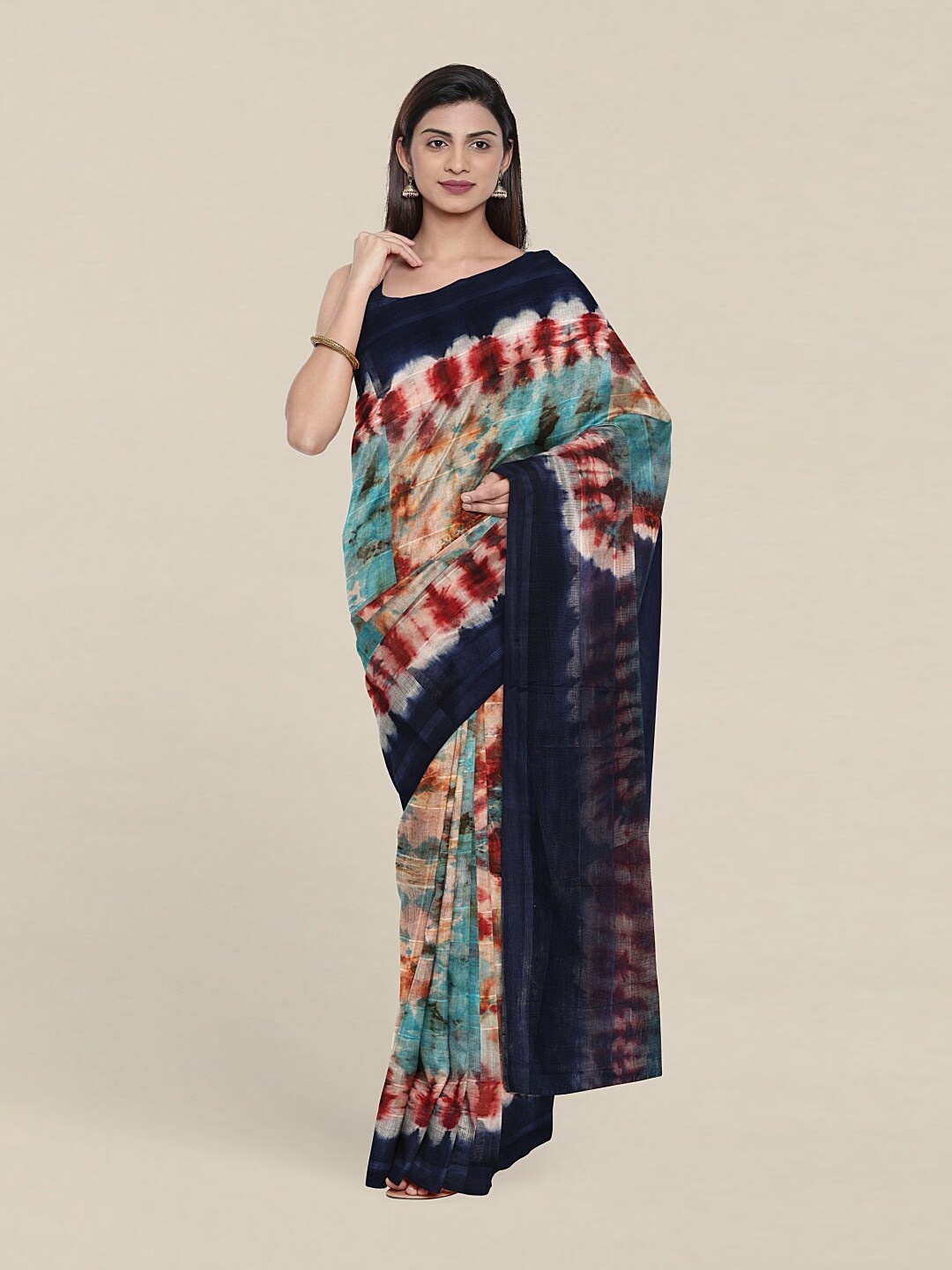 

Pothys Blue & White Tie and Dye Saree