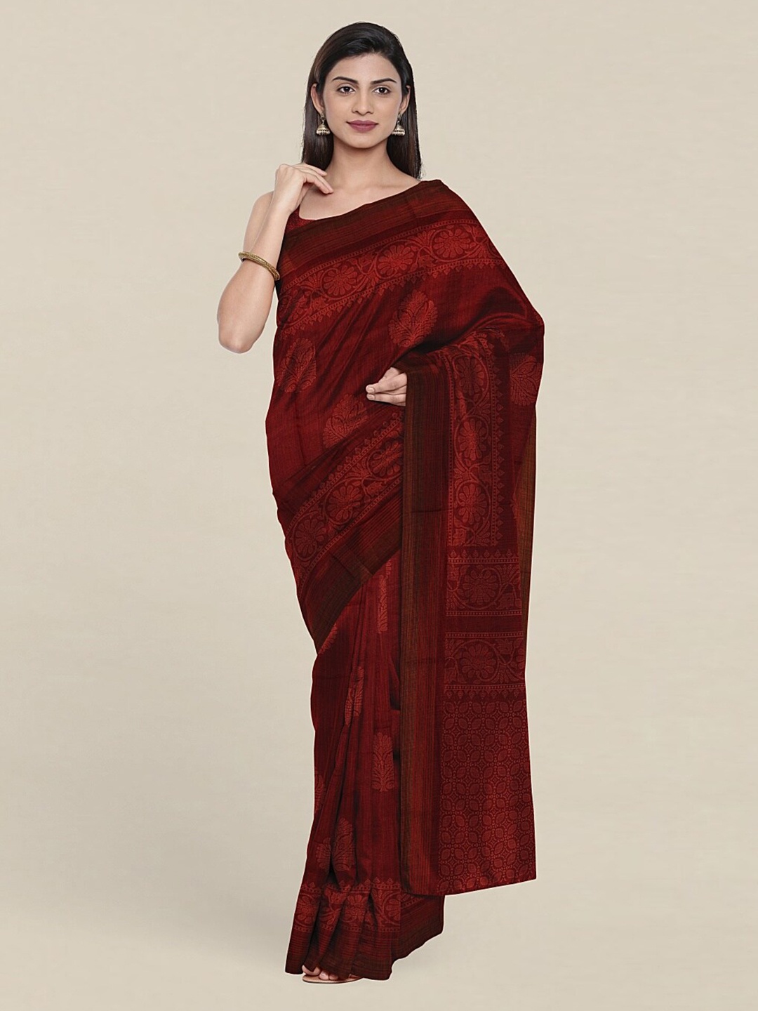 

Pothys Brown Ethnic Motifs Saree