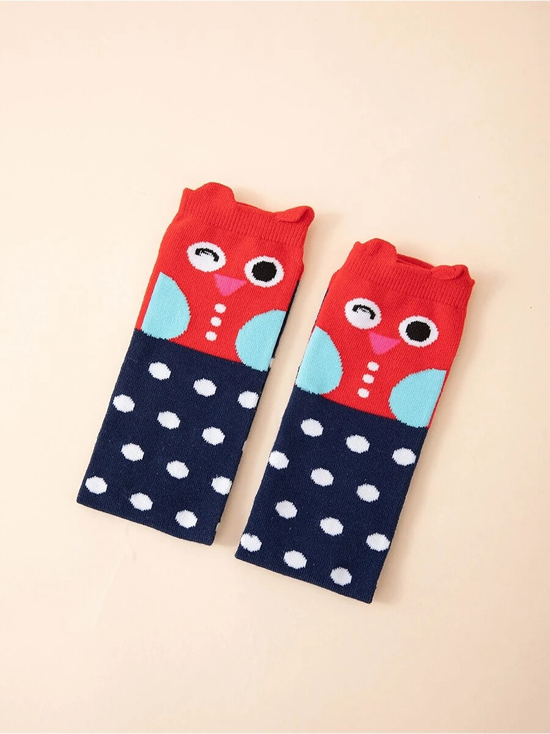 

EL REGALO Girls Blue & Red Patterned Ankle-Length Socks