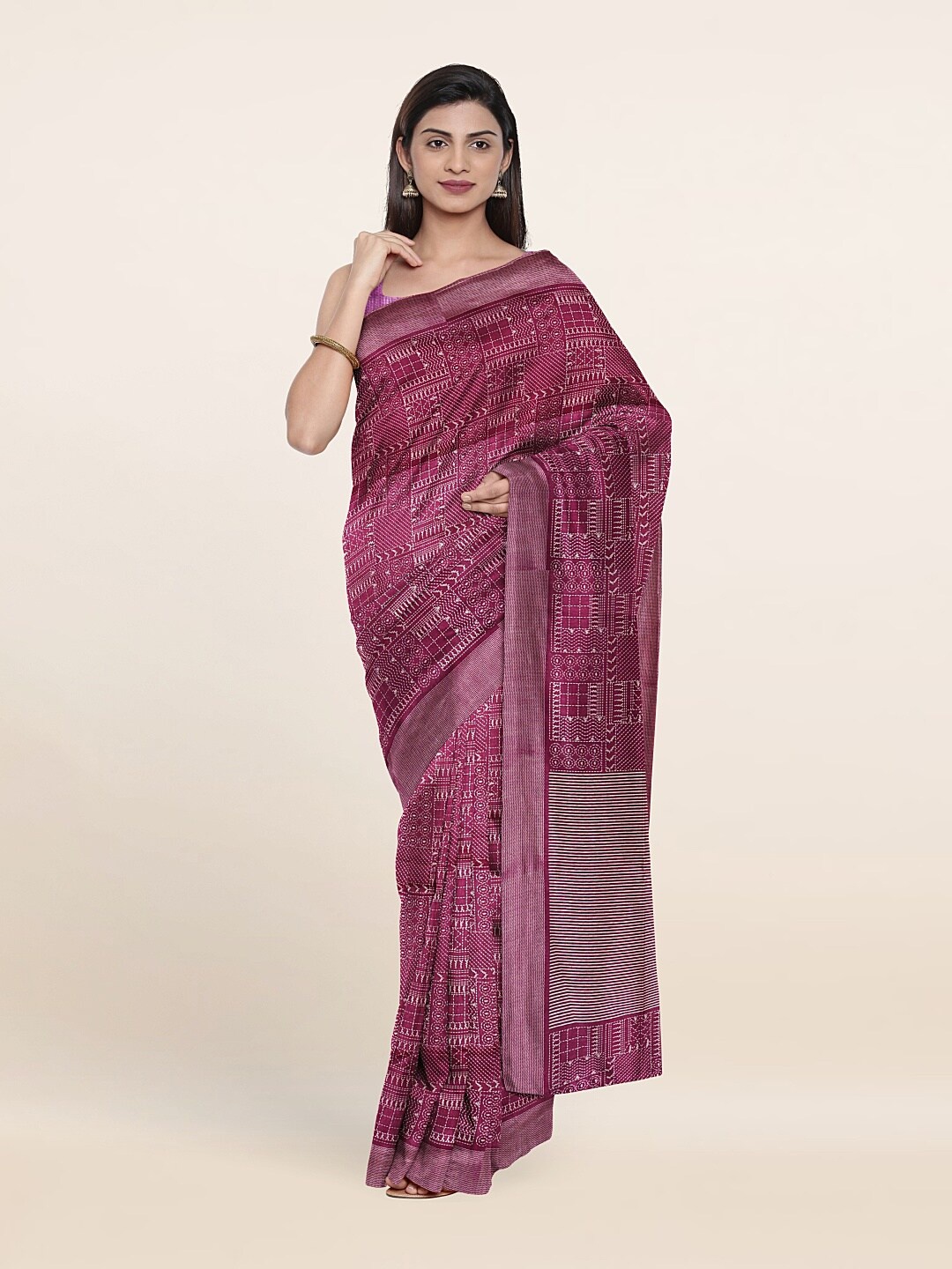 

Pothys Purple & White Saree