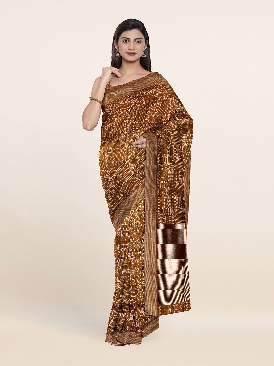 

Pothys Khaki Saree