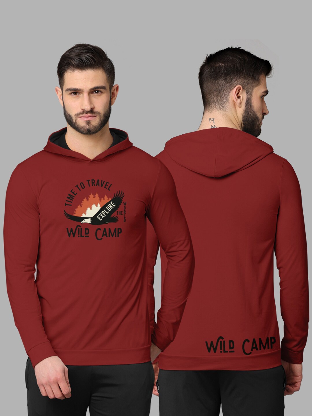 

BULLMER Men Maroon Typography Printed Cotton T-shirt