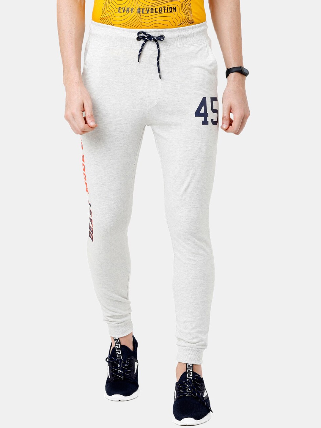 

ARDEUR Men Off White Solid Slim-fit Track Pants