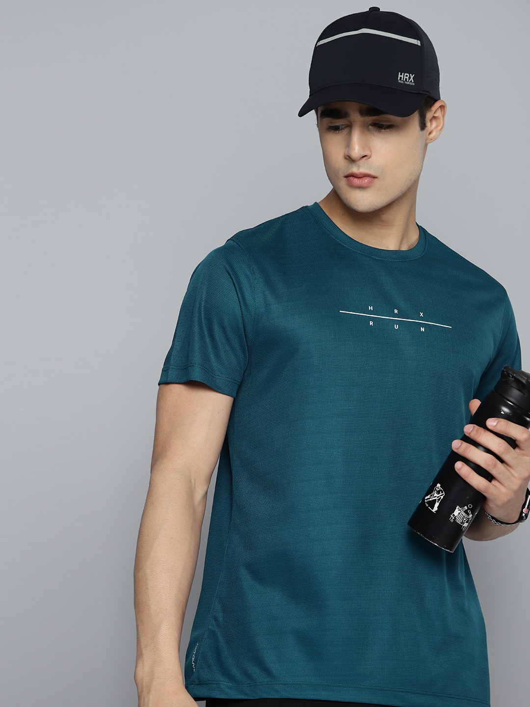 

HRX by Hrithik Roshan Men Teal T-shirt