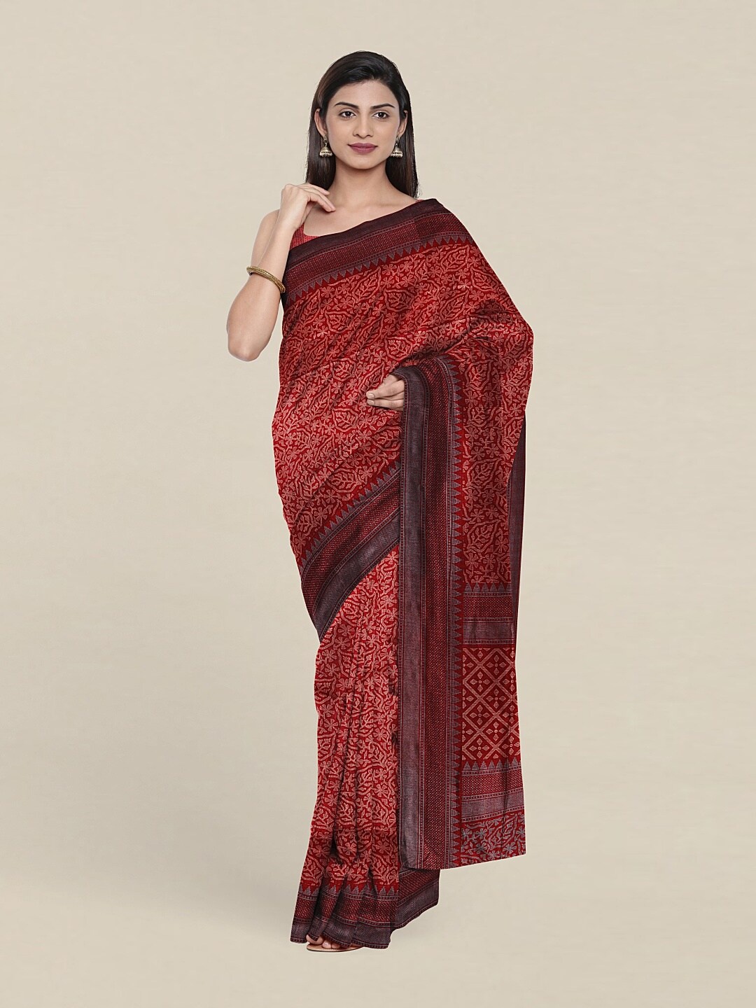 

Pothys Maroon Floral Saree