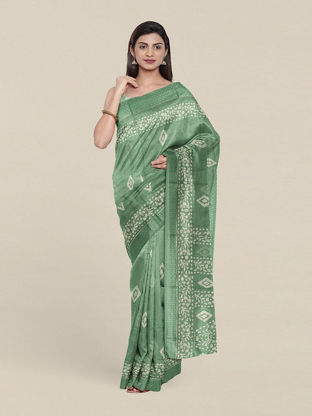

Pothys Green & White Saree