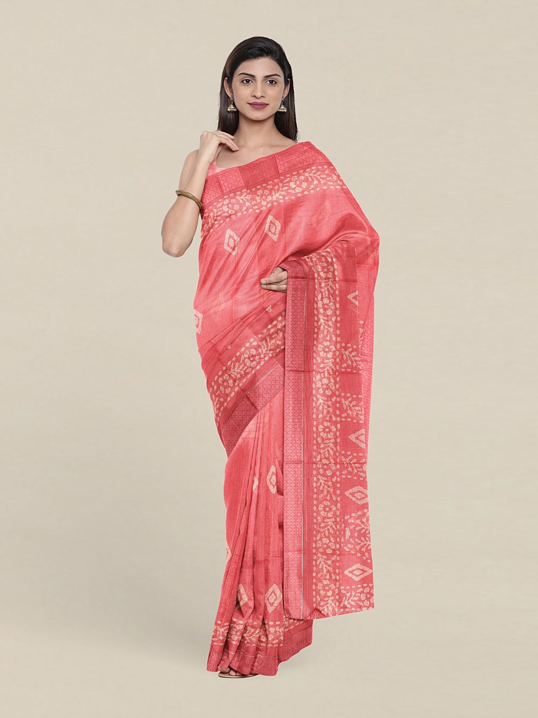 

Pothys Pink & White Saree