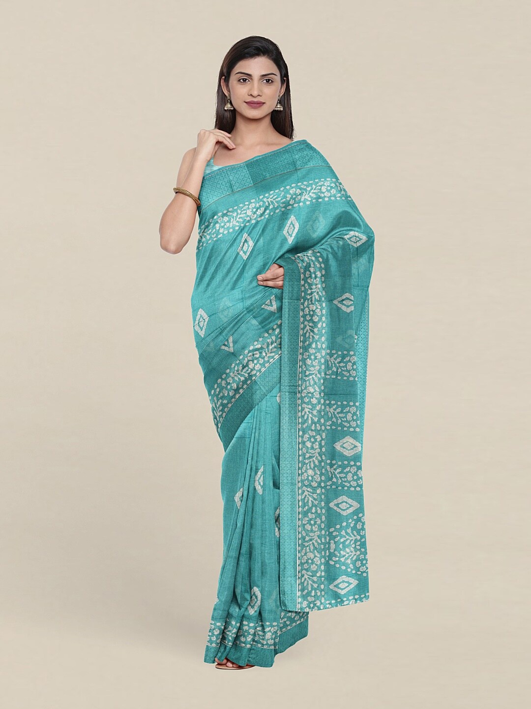 

Pothys Green & White Saree