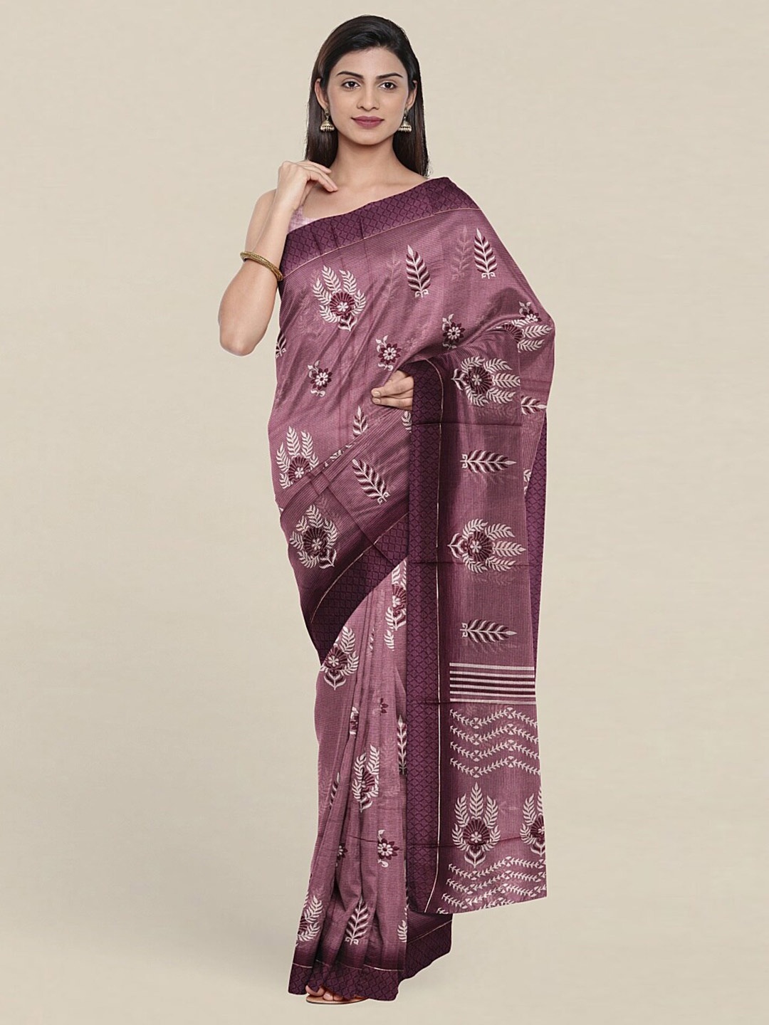 

Pothys Lavender & White Floral Saree