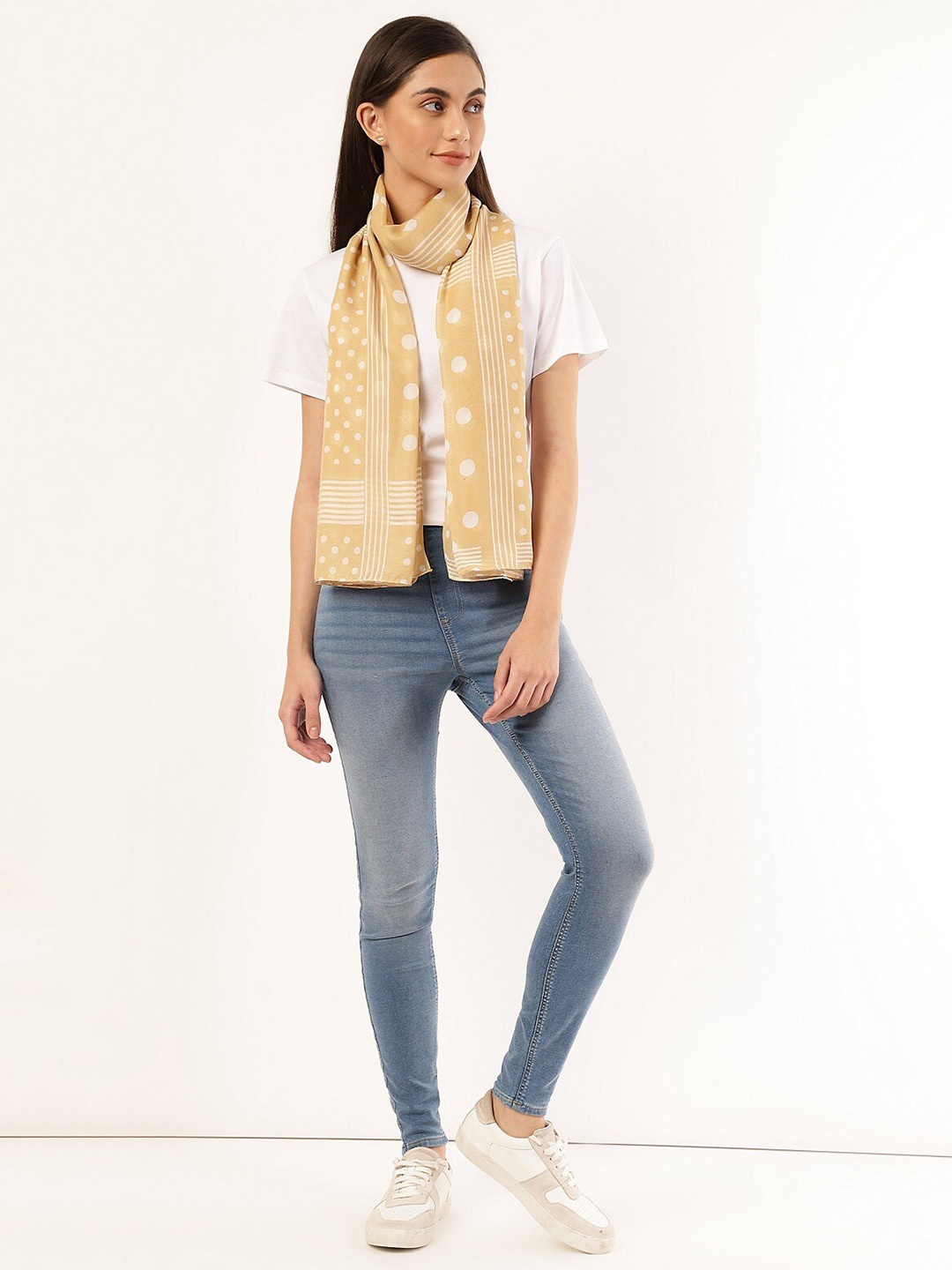 

Marks & Spencer Women Brown & White Printed Scarf