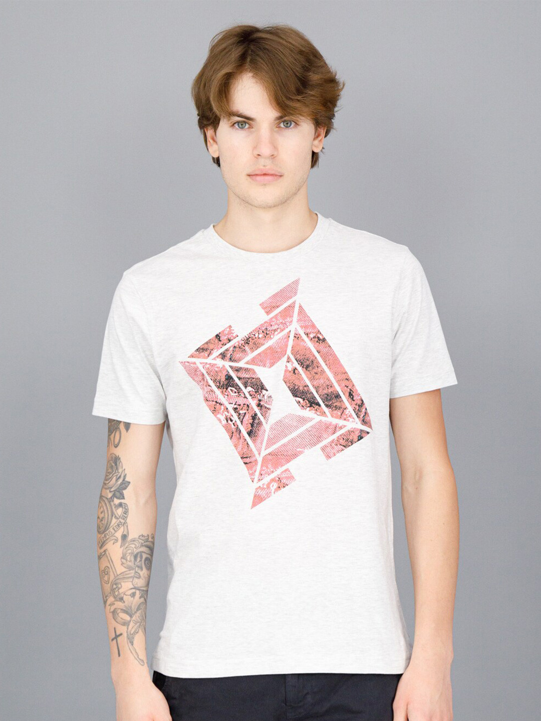 

FREESOUL Men Off White Printed T-shirt