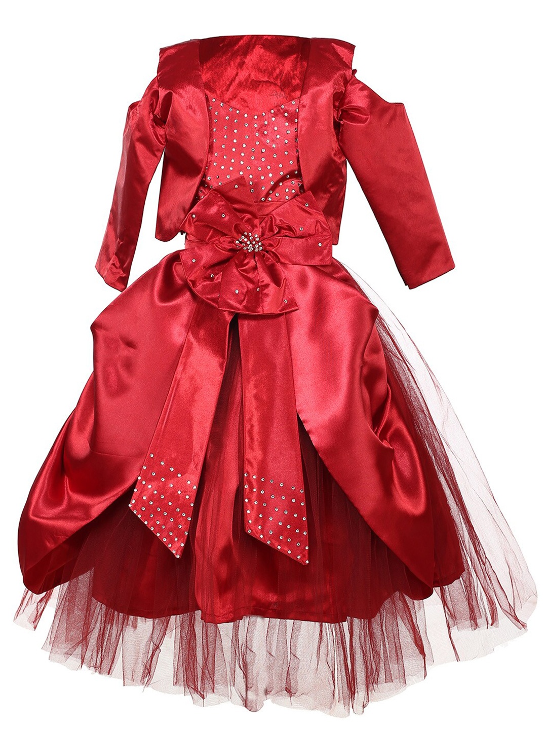 

Samsara Couture Red Net Dress