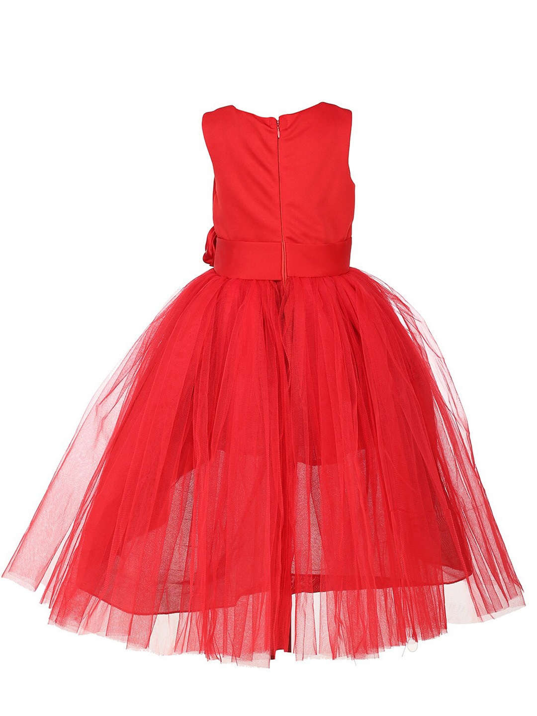 

Samsara Couture Red Net Frock Dress