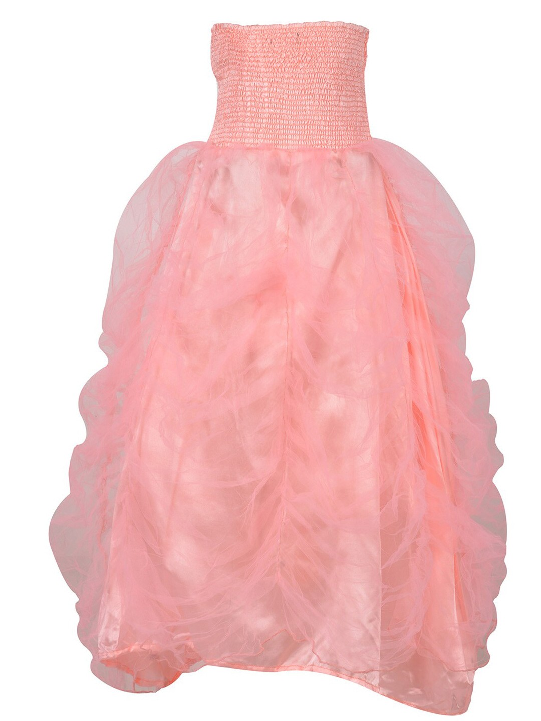 

Samsara Couture Pink Off-Shoulder Net Maxi Dress