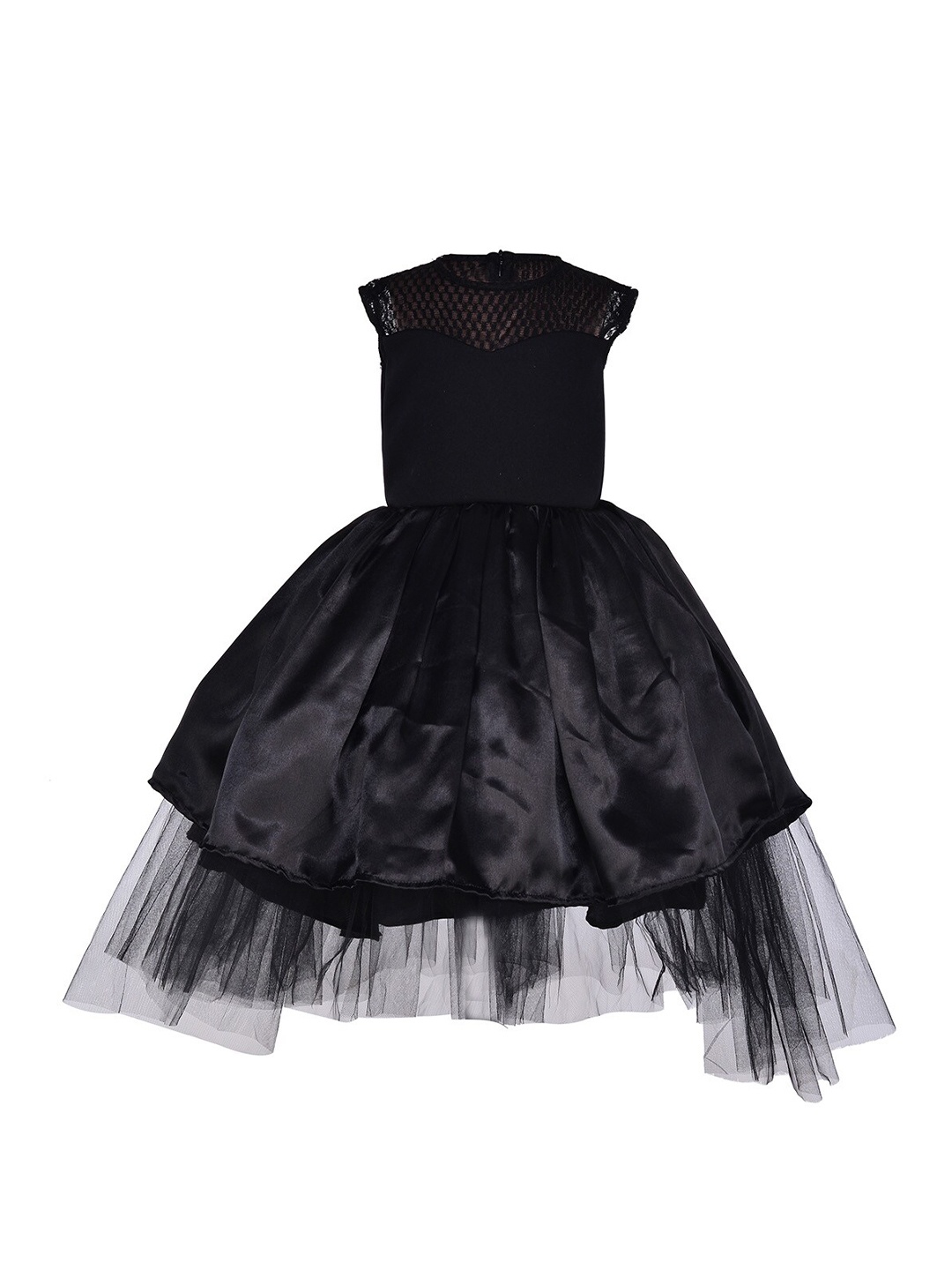 

Samsara Couture Girls Black Net Maxi Dress