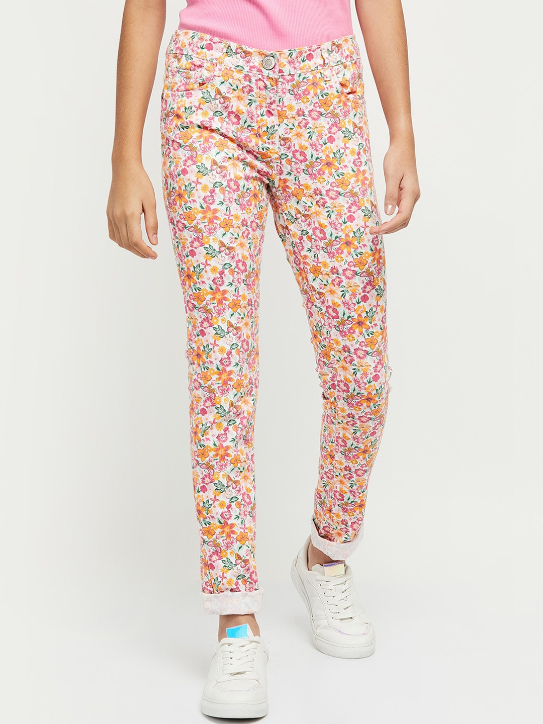 

max Girls Printed Trousers, Pink