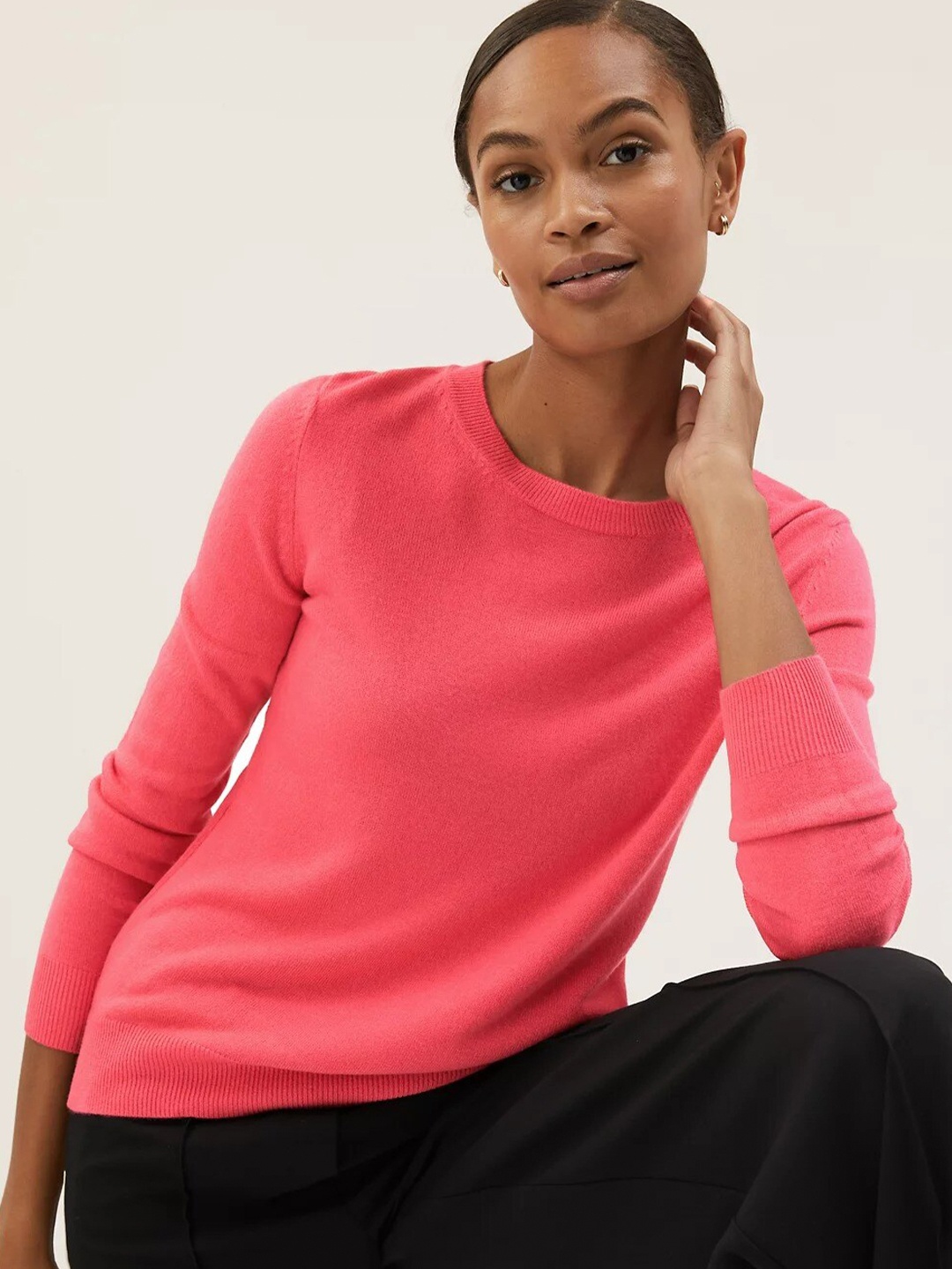 

Marks & Spencer Women Pink Pullover