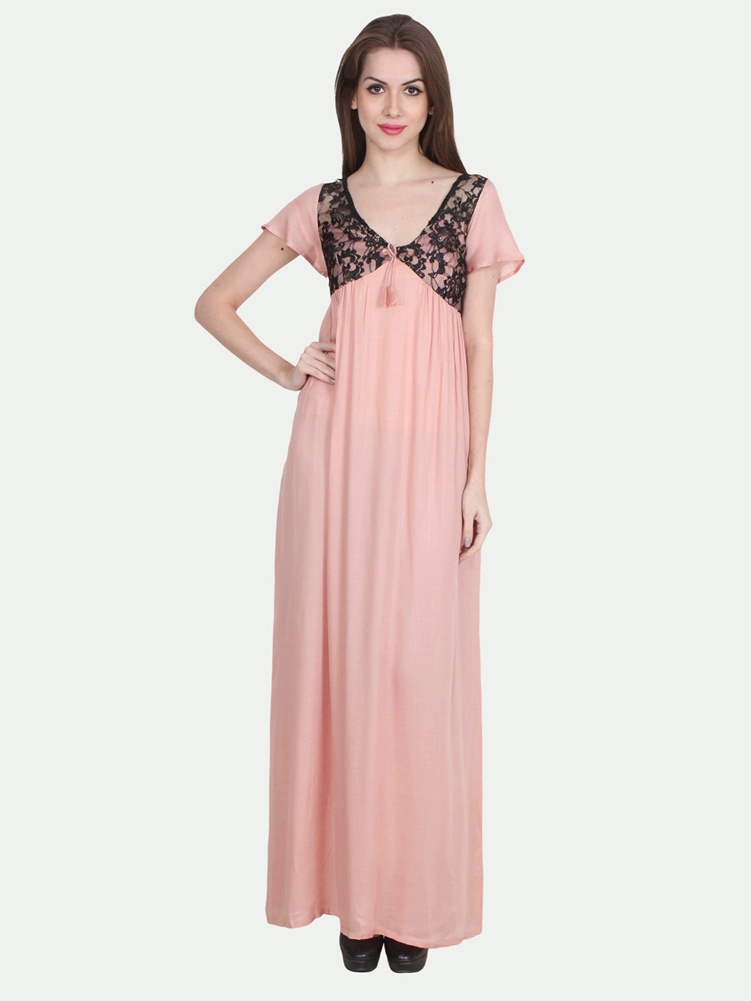 

PATRORNA Peach-Coloured Maxi Nightdress