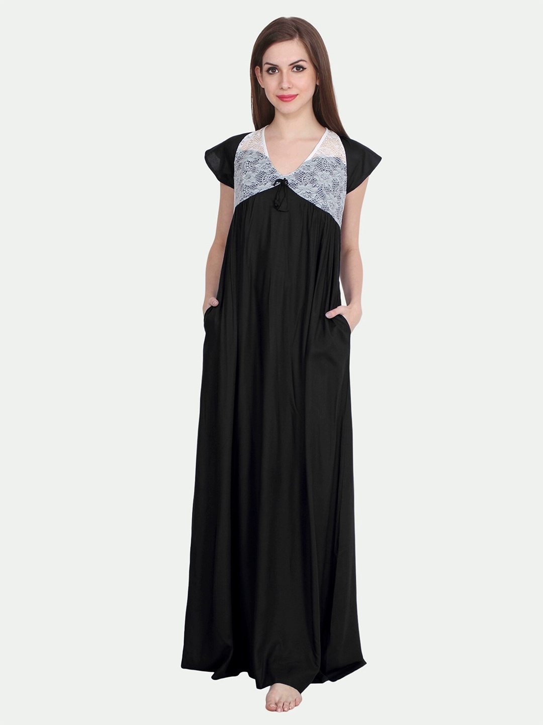 

PATRORNA Black Maxi Nightdress