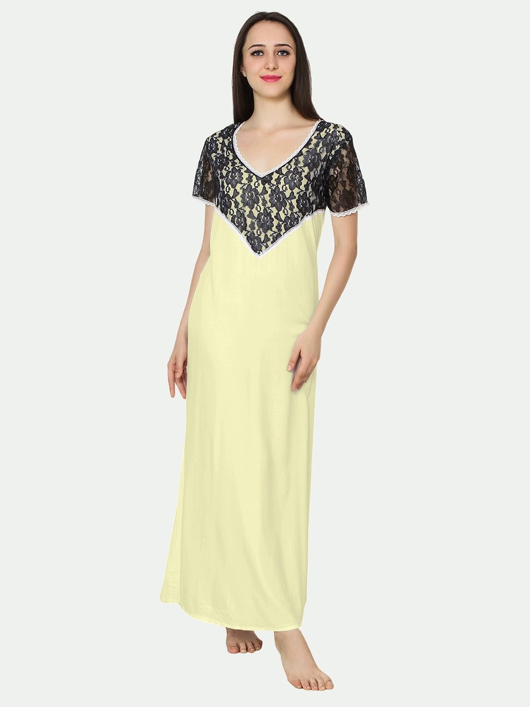 

PATRORNA Cream-Coloured Maxi Nightdress