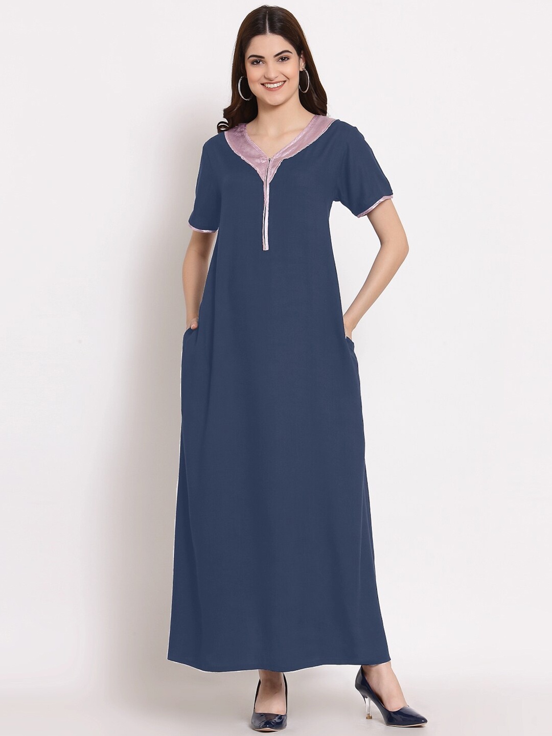 

PATRORNA Grey Maxi Nightdress