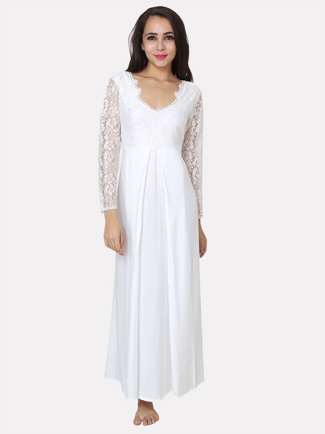 

PATRORNA White Maxi Nightdress