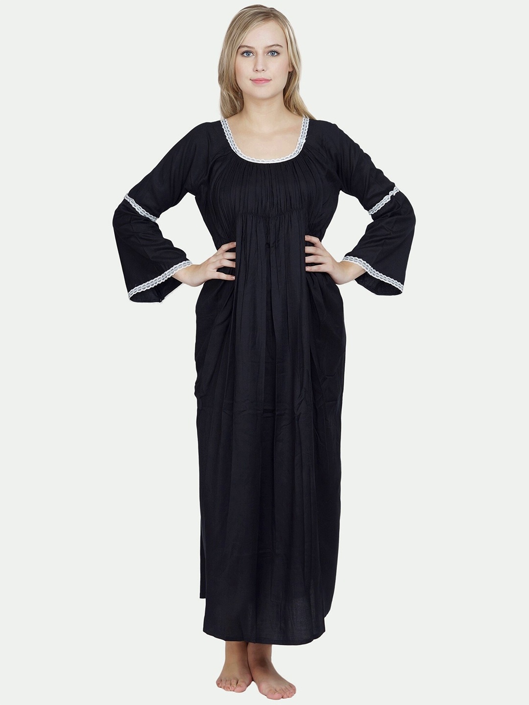 

PATRORNA Black Maxi Nightdress