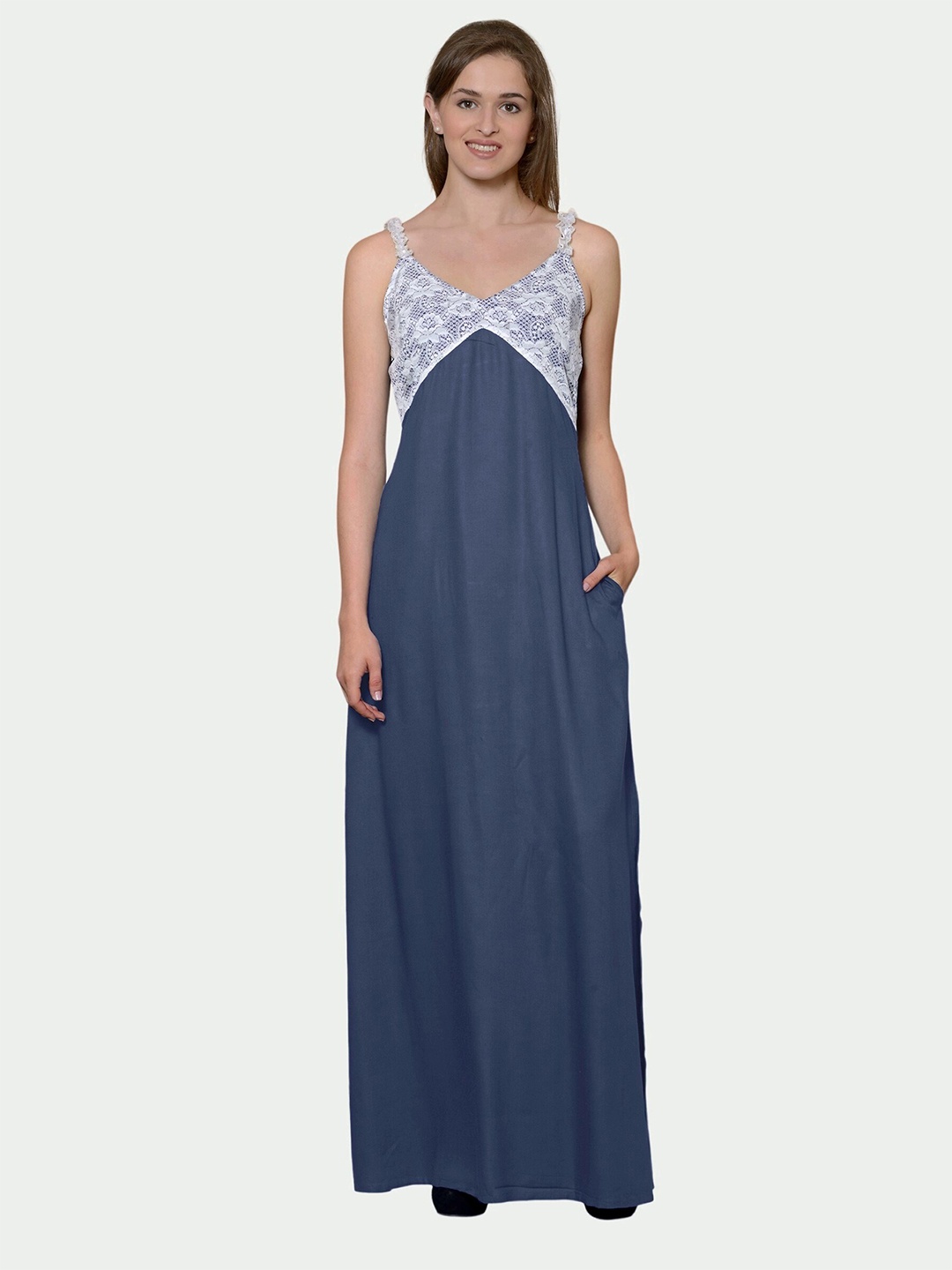 

PATRORNA Grey Maxi Nightdress