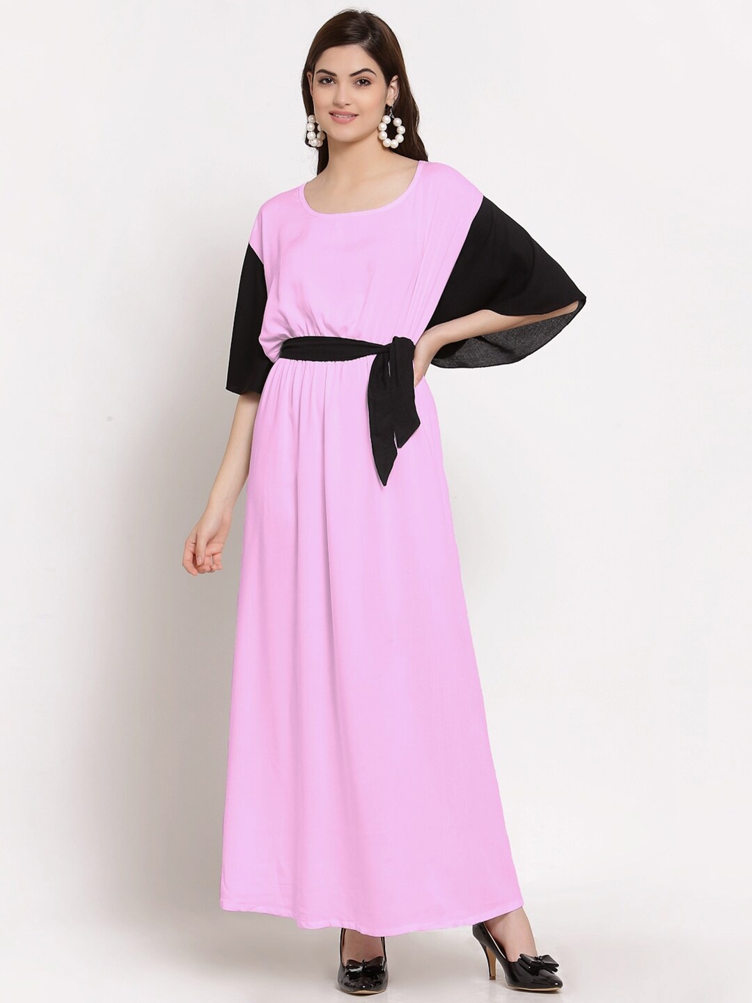 

PATRORNA Pink Printed Maxi Nightdress