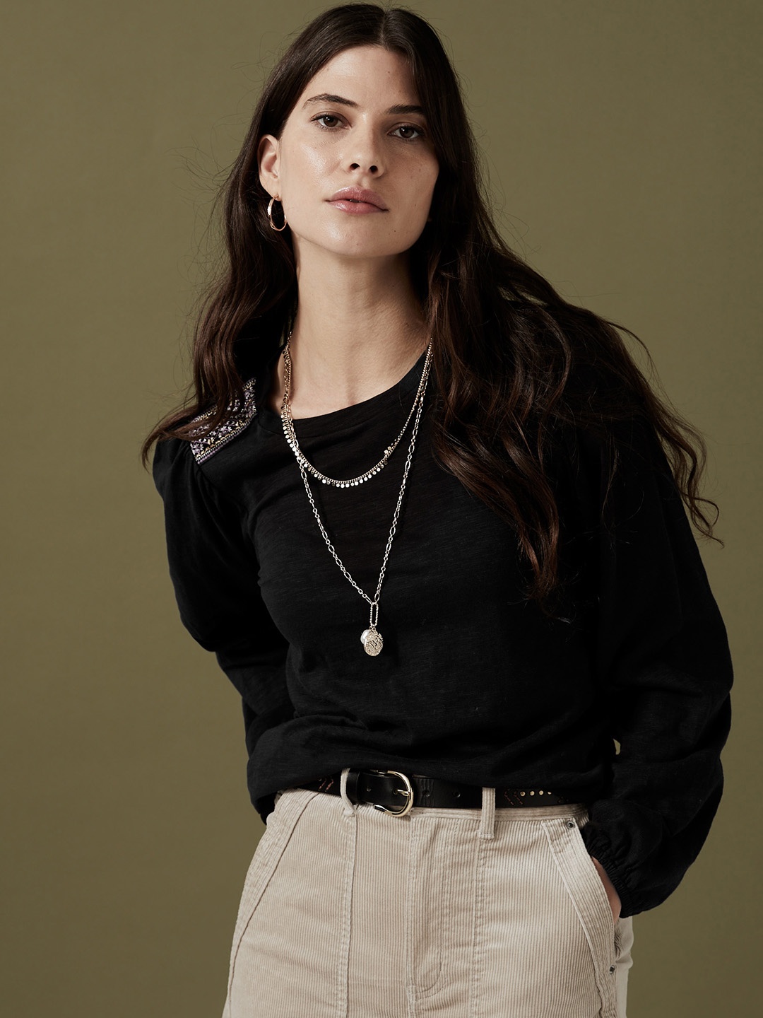 

Marks & Spencer Long Sleeves Round Neck Top, Black