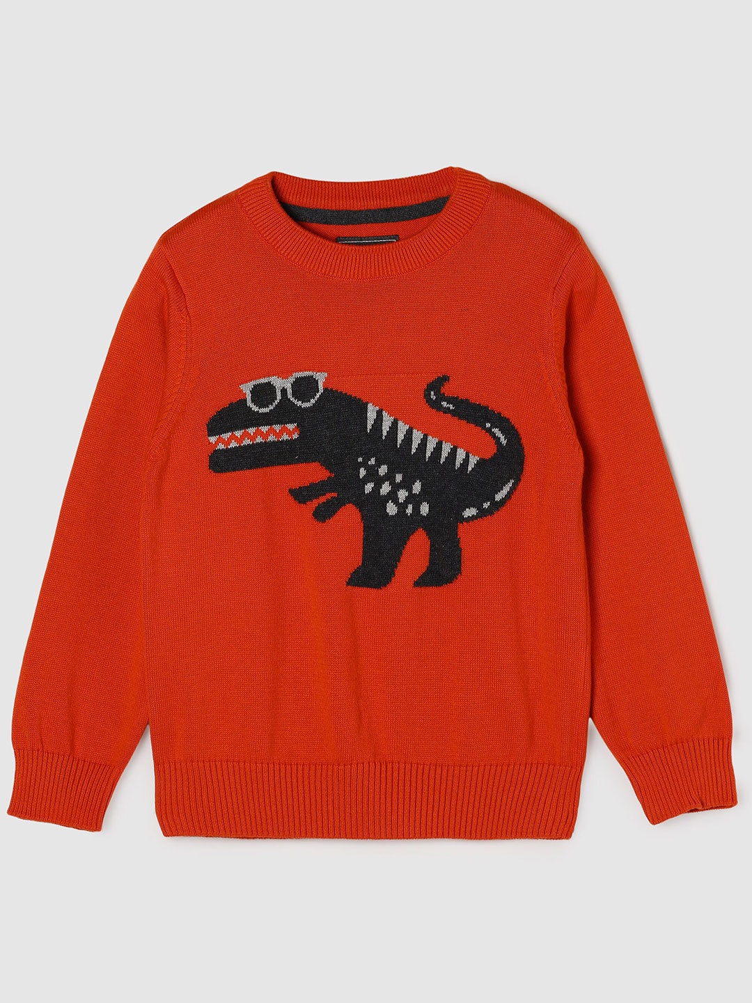 

max Boys Red & Black Printed Pure Cotton Sweatshirt