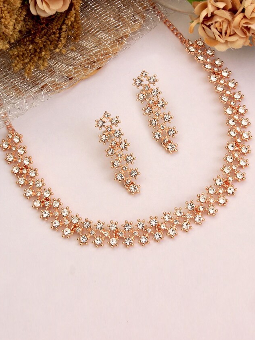 

Atasi International Rose Gold-Plated & Crystal Sudded Jewellery Set