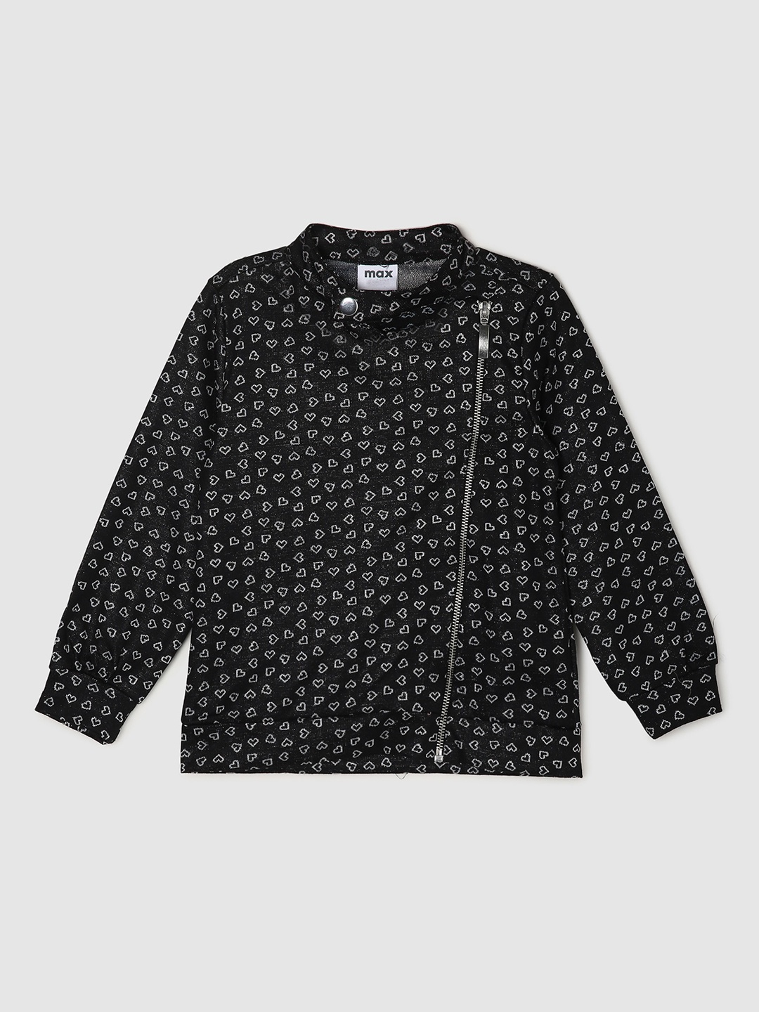 

max Girls Black White Geometric Windcheater Tailored Jacket