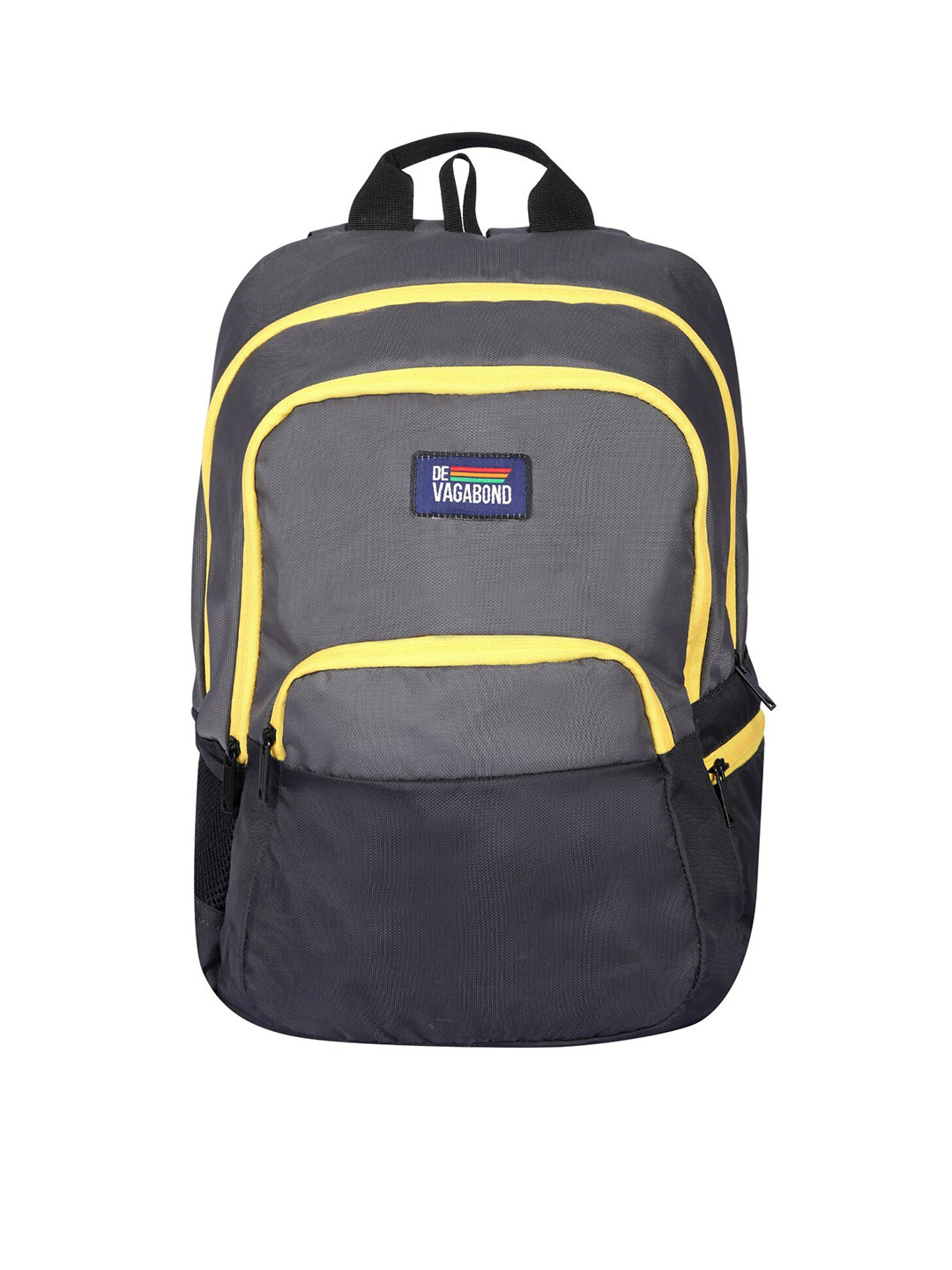 

DEVAGABOND Unisex Grey & Yellow Solid Backpack