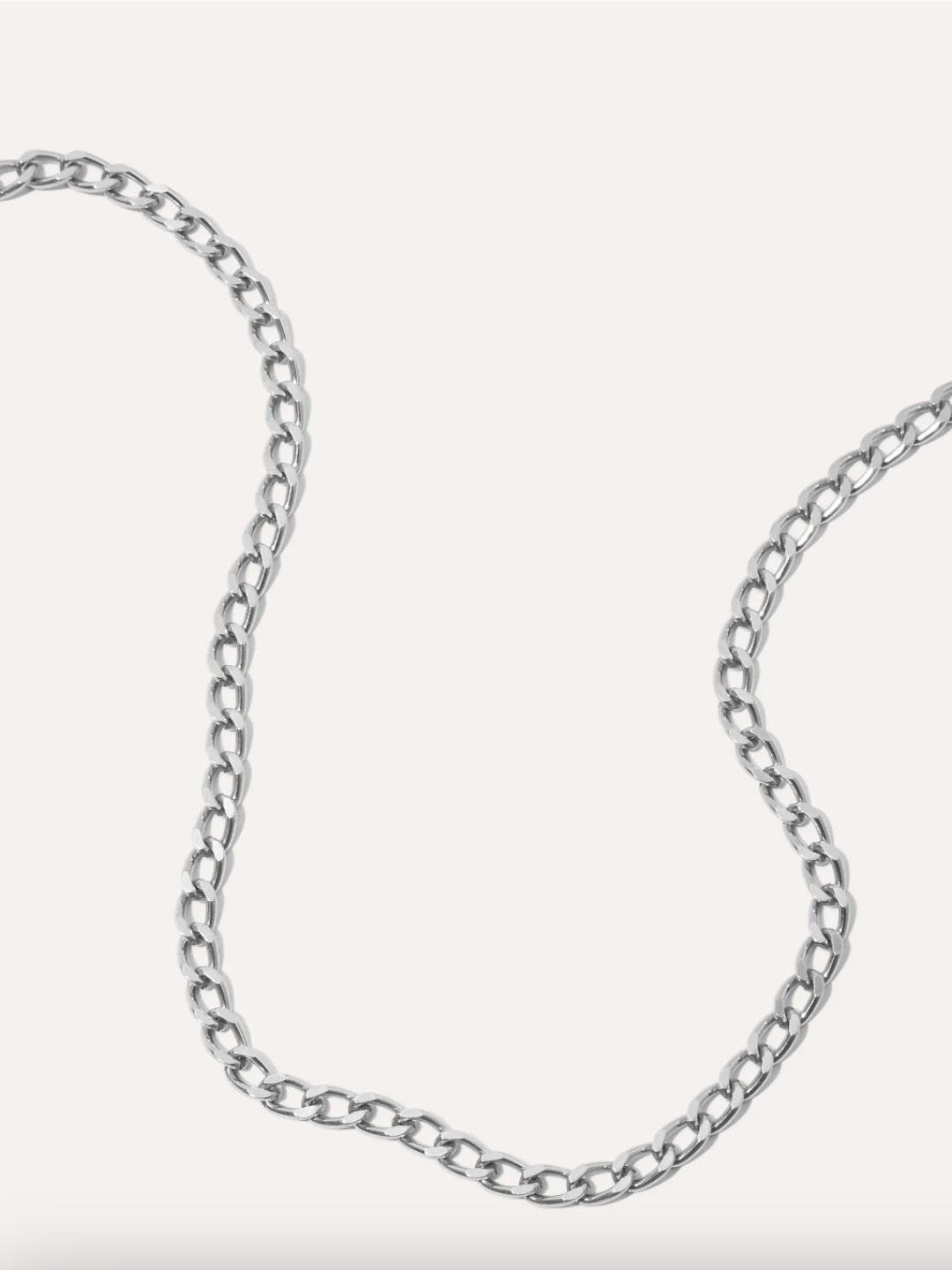 

Mueras Men Silver-Toned Cuban Link Stainless Steel Chain