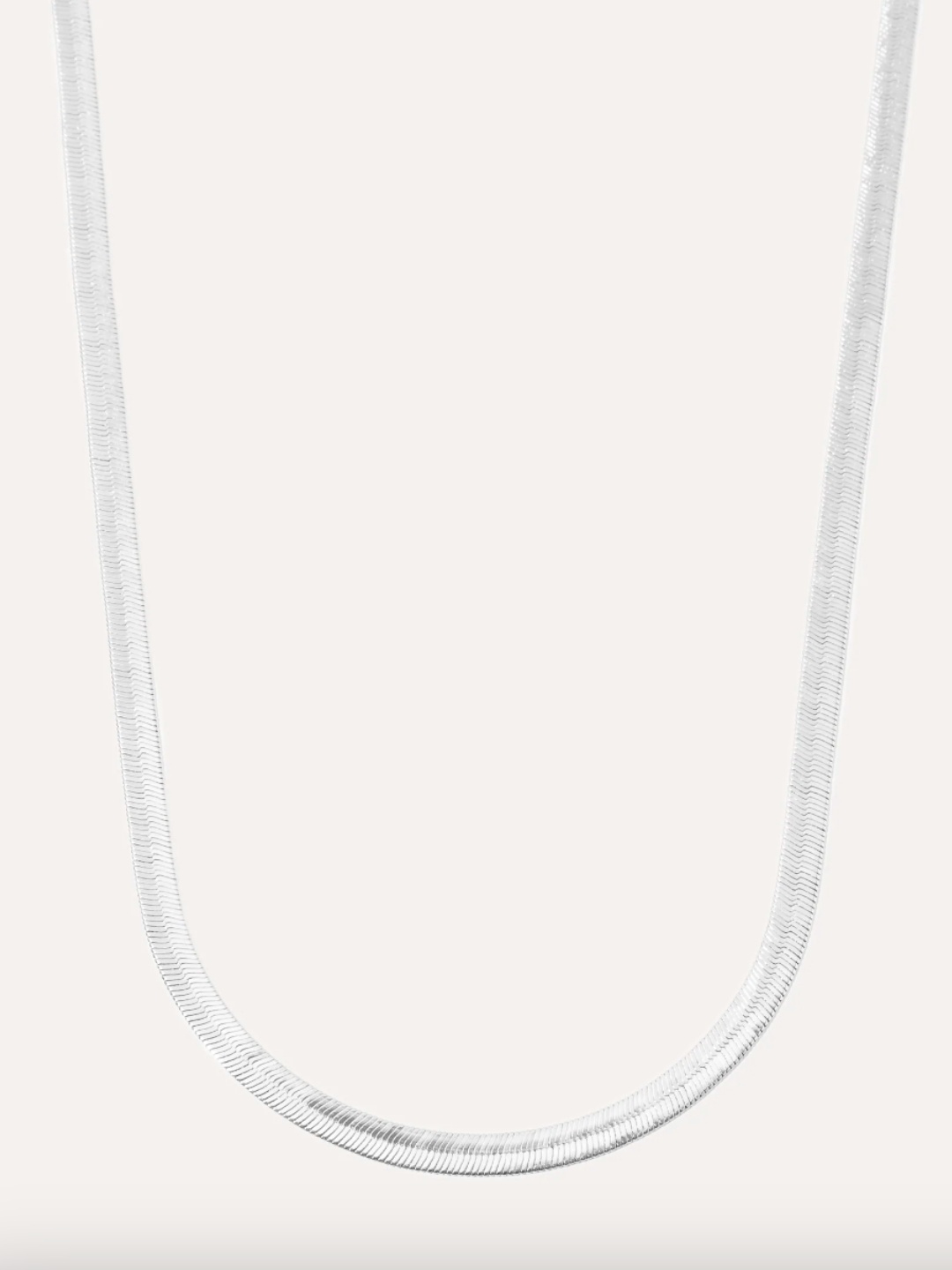 

Mueras Silver-Toned Flat Snake Stainless Steel Chain