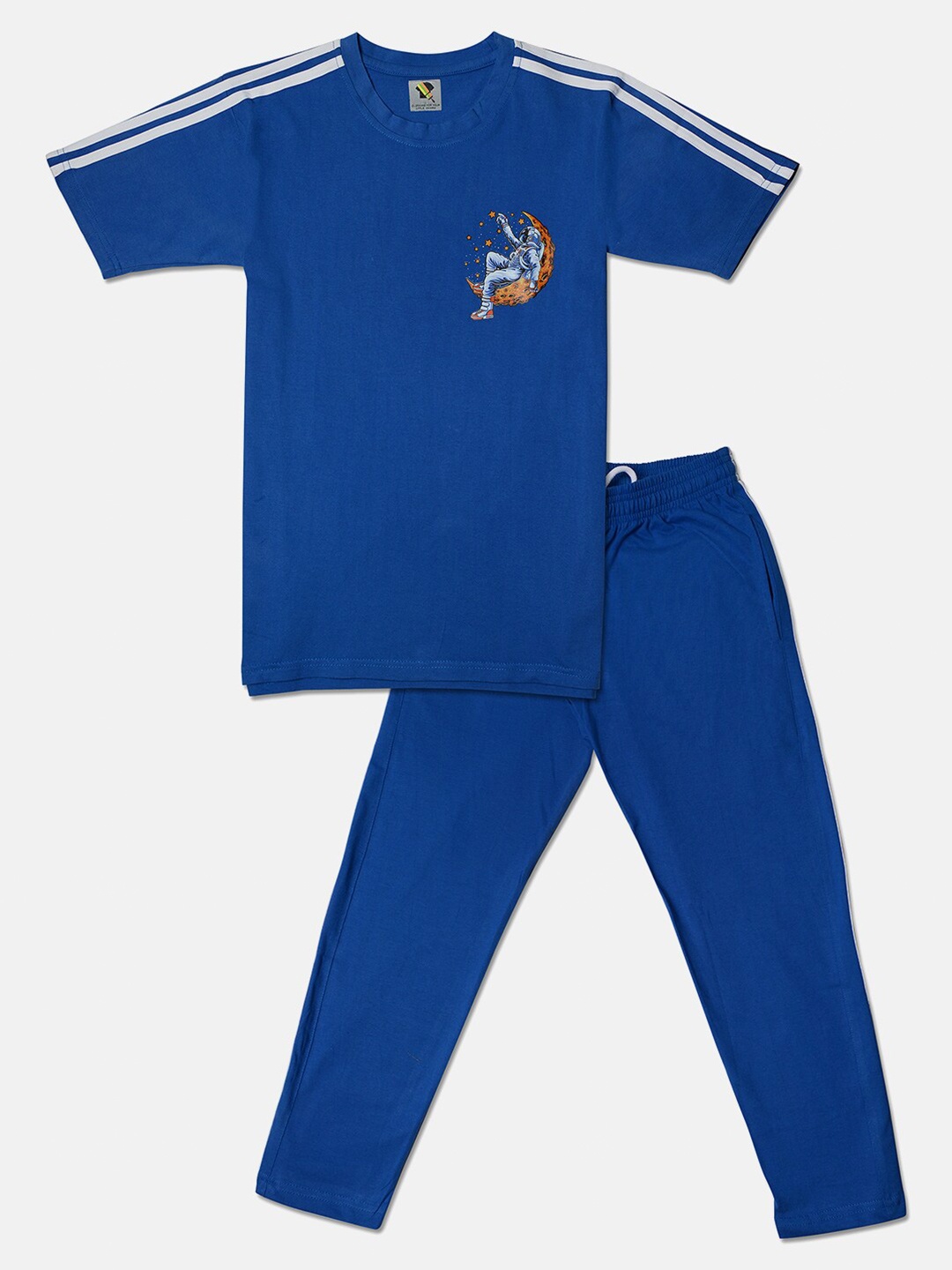 

TINY HUG Boys Blue & White T-shirt with Trousers