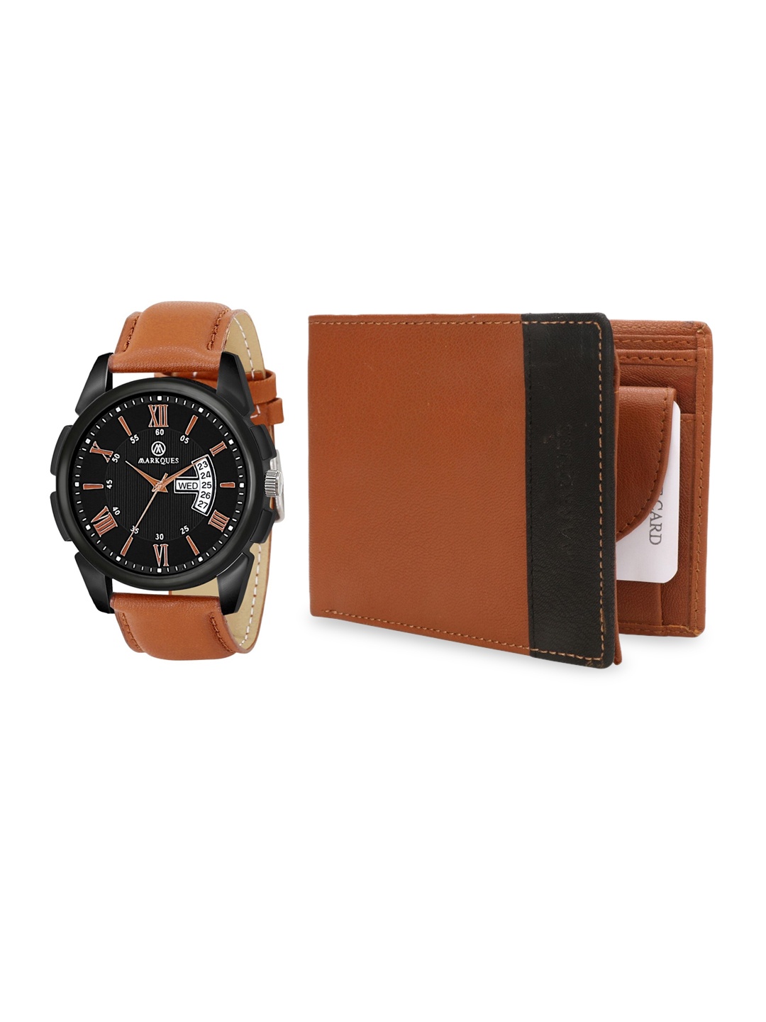 

MARKQUES Men Brown Solid Accessory Gift Set