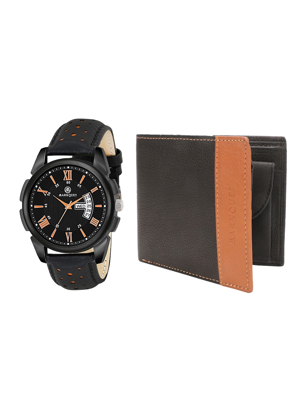 

MARKQUES Men Black Leather Accessory Gift Set