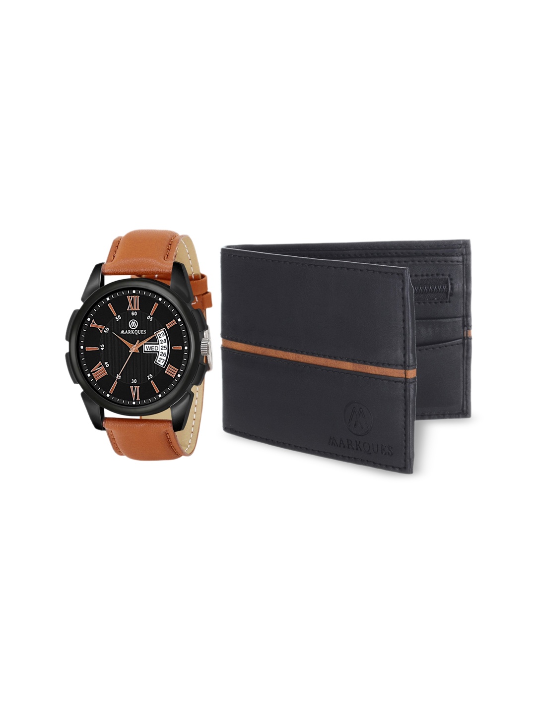 

MARKQUES Men Black & Brown Solid Leather Accessory Gift Set